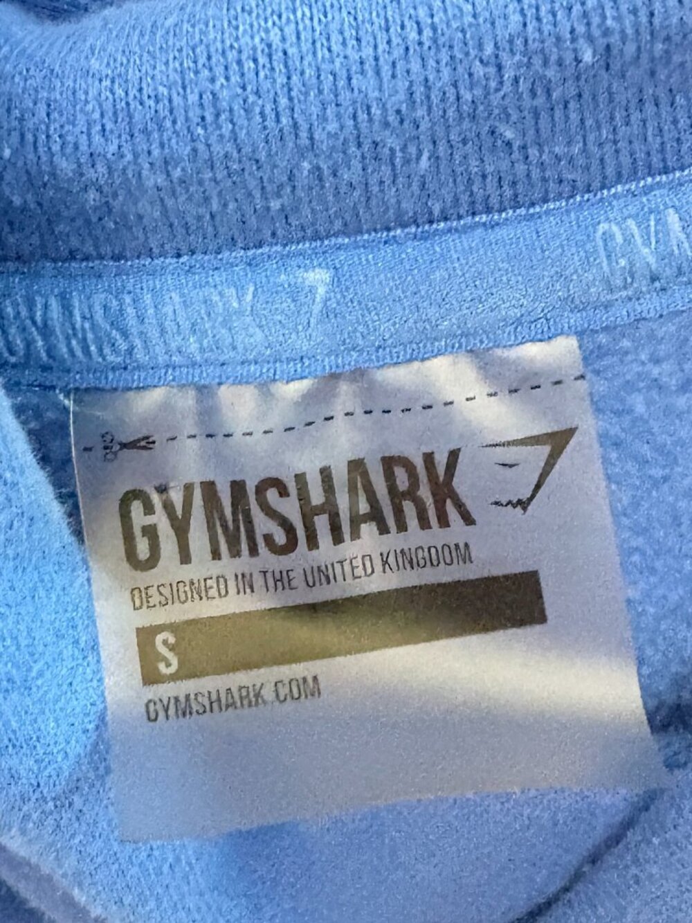 Gymshark Blue Cropped Hoodie Cutout Front Crop Sweatshirt Size S - Picture 3 of 3